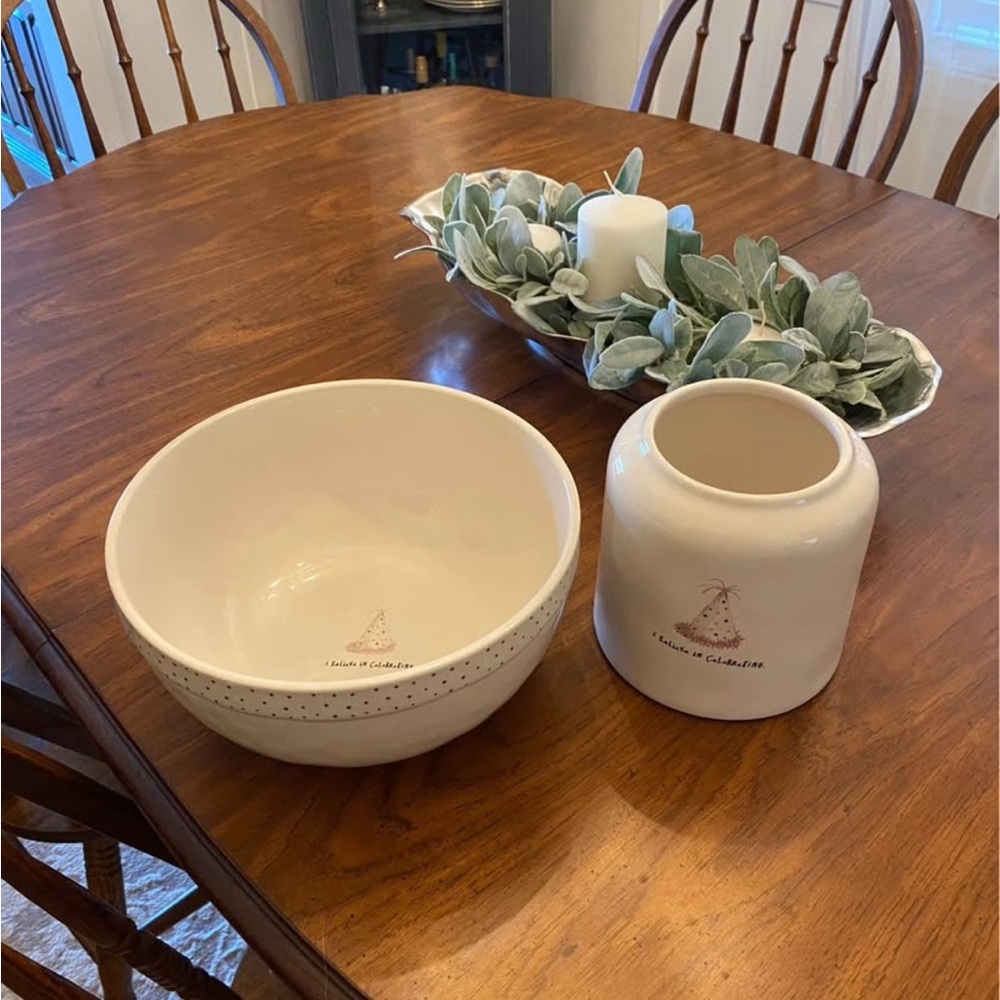 Rae Dunn Birthday Bowl & Vase Set